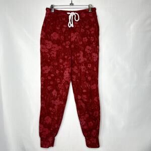 Pink and Red Floral Anthropologie Joggers Sweatpants Size XS